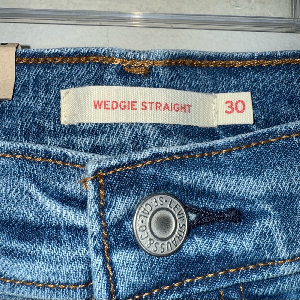 Levi's High Rise Wedgie Straight Jeans-Medium Blue-Womens Size 30W 28L-NWT - Picture 6 of 9
